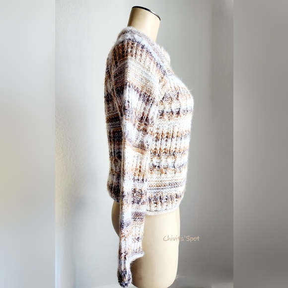 ๐๏ธ๐ท Universal Thread Chunky Knit Sweater Long Sleeve Rolled Hem Brown - XS - Picture 5 of 15